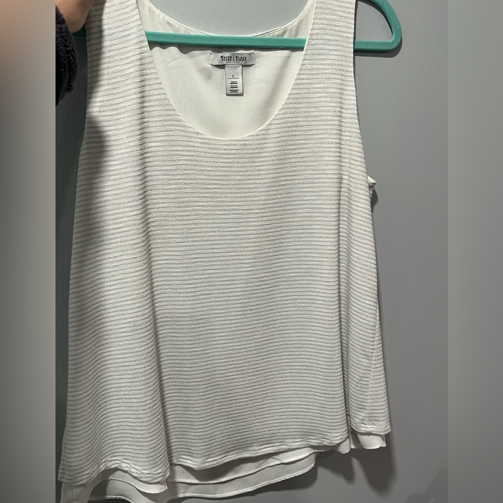 White House Black Market Sleeveless Textured Tank Top - Size L